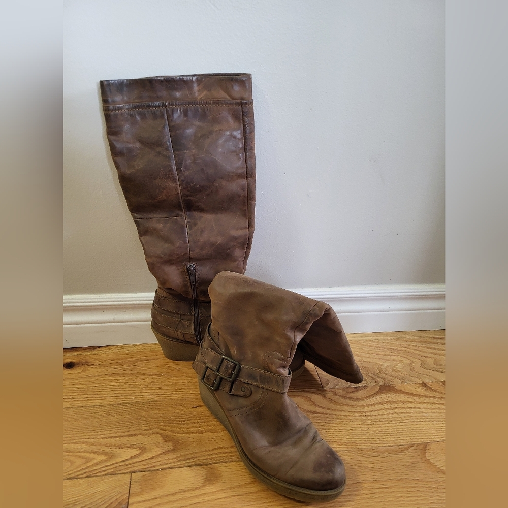 Tall Boots with Wedge Heel